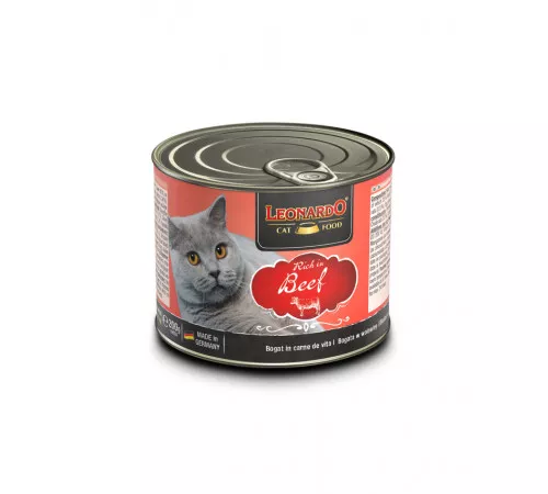 Leonardo Rich in Beef паштет для кошек из говядины 200гр Leonardo Rich in Beef паштет для кошек из говядины 200гр