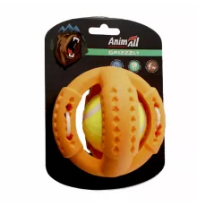 Игрушка AnimAll GrizZzly для собак, теннисный мяч, желто-оранжевый, 9.2 см