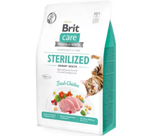 Сухой корм для кошек Brit Care Sterilized Urinary Health Fresh Chicken, курица, 1кг развес Сухой корм для кошек Brit Care Sterilized Urinary Health Fresh Chicken, курица, 1кг развес