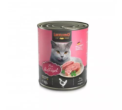 Leonardo Pure Poultry паштет для кошек с птицей 800гр Leonardo Pure Poultry паштет для кошек с птицей 800гр