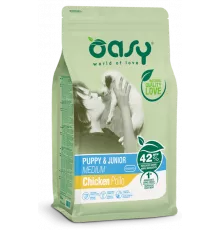 Корм для щенков средних пород OASY LIFESTAGE • Puppy & Junior Medium Chicken