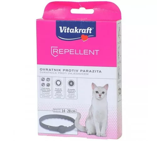 Ошейник защитный от блох и клещей для кошек Vitakraft Repellent. Ошейник защитный от блох и клещей для кошек Vitakraft Repellent.