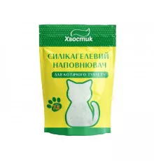 Силикагель наполнитель для кошек Хвостик, с зелеными гранулами, мелкая фракция, 7.2 л