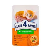 Club 4 Paws Premium влажный корм для котят со вкусом курицы в соусе 80гр