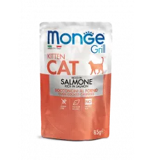 MONGE CAT GRILL POUCH KITTEN SALMONE 85gr.
