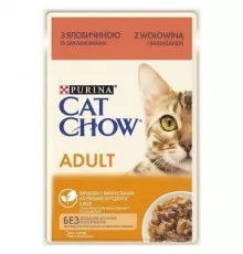 Влажный корм для кошек Purina Cat Chow Adult с говядиной и баклажанами 85гр