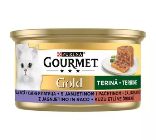 Влажный корм для кошек Purina Gourmet Gold с ягненком и уткой 85гр Влажный корм для кошек Purina Gourmet Gold с ягненком и уткой 85гр