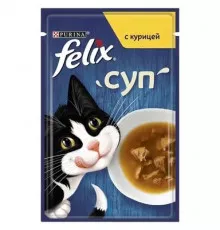 Влажный корм Felix Суп для кошек (кусочки в соусе) с курицей, 48 гр