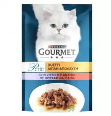Влажный корм для кошек Purina Gourmet Perle с телятиной и уткой 85гр