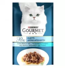 Влажный корм для взрослых кошек Purina Gourmet Perle Duo с океанической рыбой и тунцом 85 гр