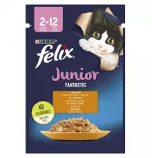 Влажный корм для котят Purina Felix Junior Fantastic с курицей в желе 85 гр