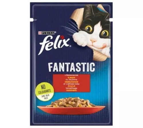 Влажный корм Purina Felix для кошек в заливном с говядиной 85гр Влажный корм Purina Felix для кошек в заливном с говядиной 85гр