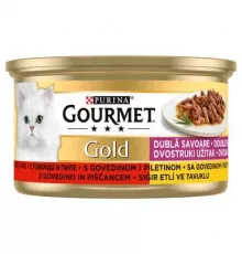 Влажный корм для кошек Purina Gourmet Gold с говядиной и птицей в соусе 85гр