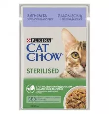 Влажный корм для кошек Purina Cat Chow Sterilised с ягнёнком и зелёной фасолью 85гр