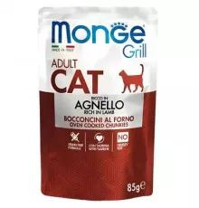 Влажный корм для кошек Monge Grill Superpremium с ягнёнком 85гр