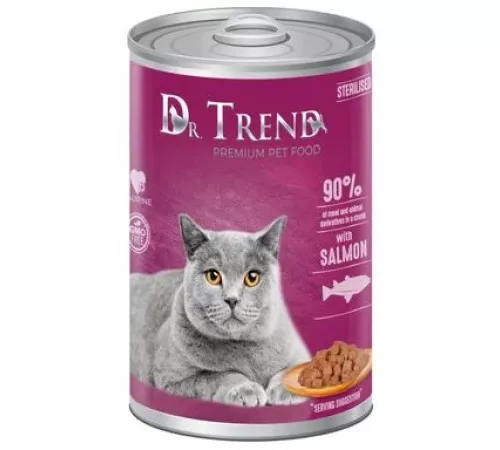 Влажный корм для кошек Dr. Trend Sterilised с лососем в соусе 400гр