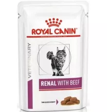 Влажный корм для кошек Royal Canin Renal With Beef при почечной недостаточности, с говядиной, 85 г 