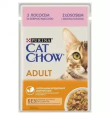 Влажный корм для взрослых кошек Purina Cat Chow Adult с лососем и зеленой фасолью 85гр
